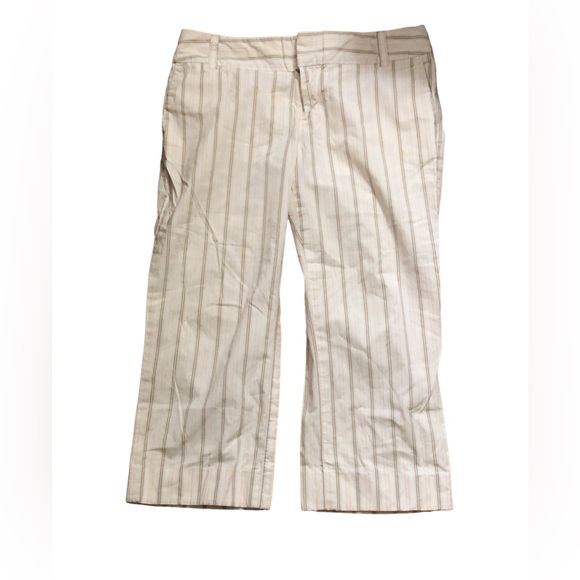 Gap Women’s Capri Striped Beige Cotton Pants - Picture 1 of 3